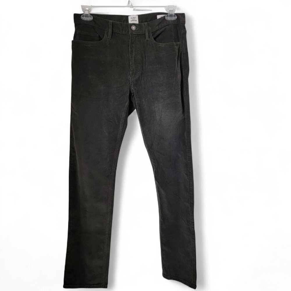 Flint and Tinder Size 32x32 Slim Fit Deepest Green/Gray Corduroy Pants